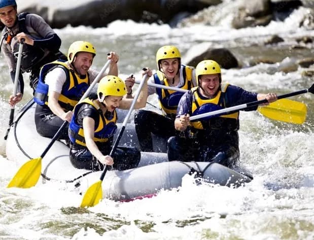 White-water rafting on a Bali river